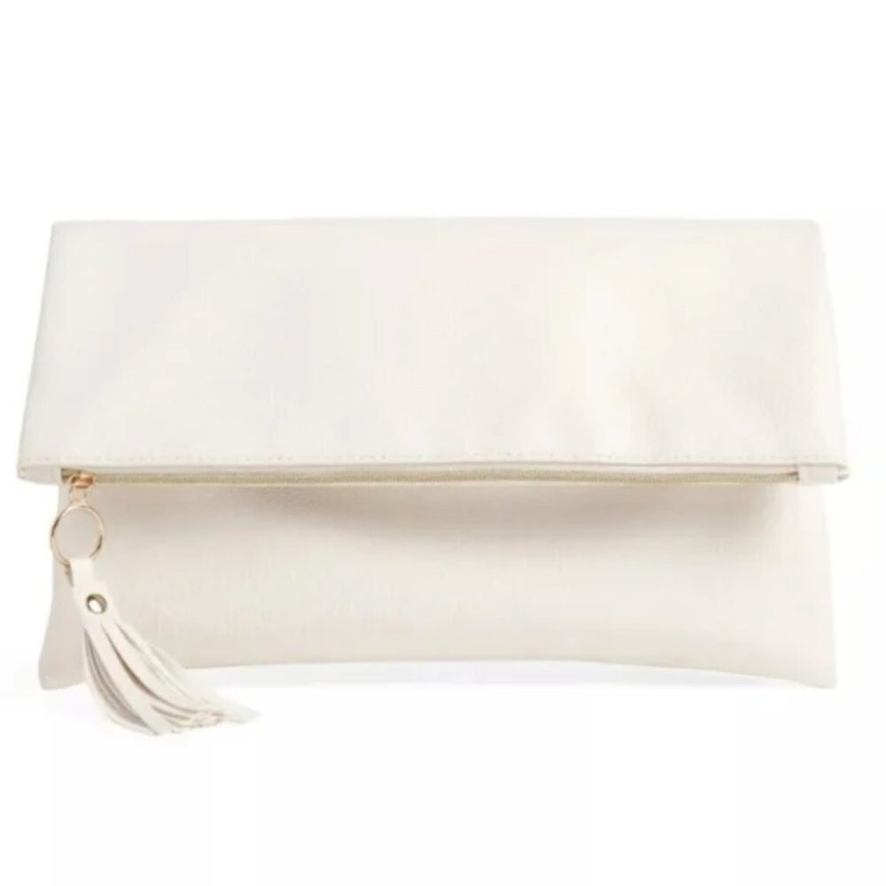 Rachel Miriam Winter White Clutch‎ Bag Purse $148 Retail - New in Sealed Package